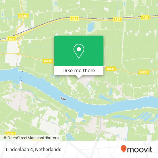 Lindenlaan 4, 4171 AC Herwijnen kaart