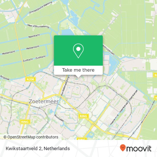 Kwikstaartveld 2, 2727 BV Zoetermeer kaart