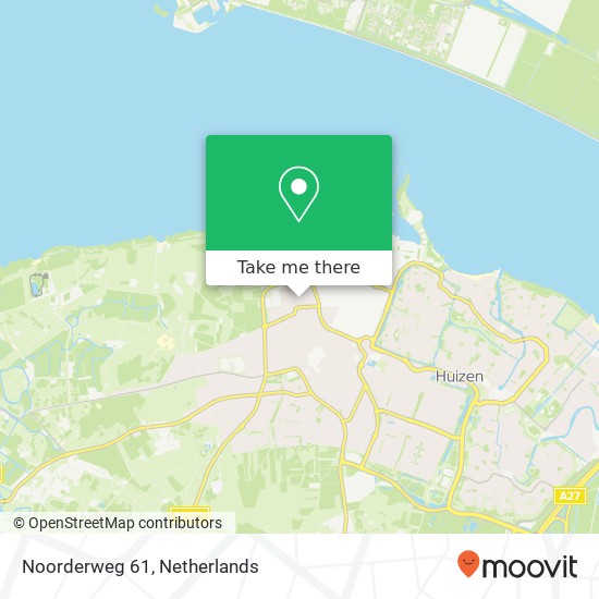 Noorderweg 61, 1271 VL Huizen kaart