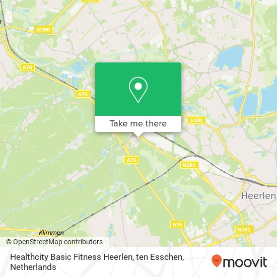 Healthcity Basic Fitness Heerlen, ten Esschen, Esschenderweg kaart