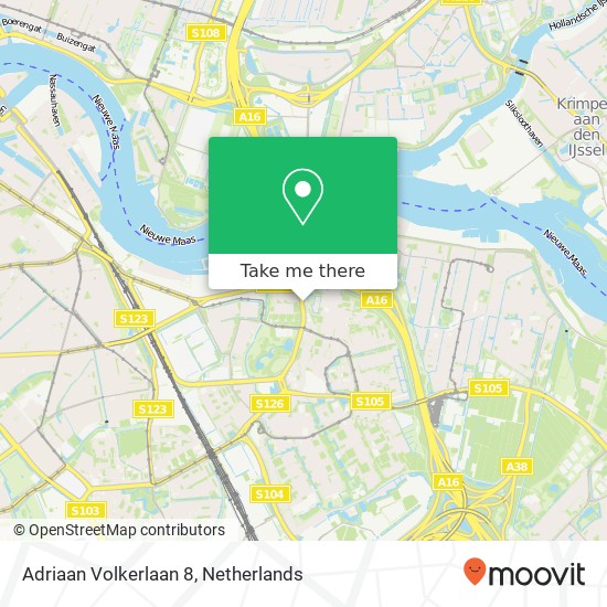 Adriaan Volkerlaan 8, Adriaan Volkerlaan 8, 3078 PT Rotterdam, Nederland kaart