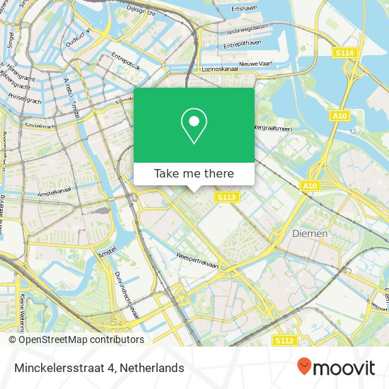 Minckelersstraat 4, 1097 KE Amsterdam kaart