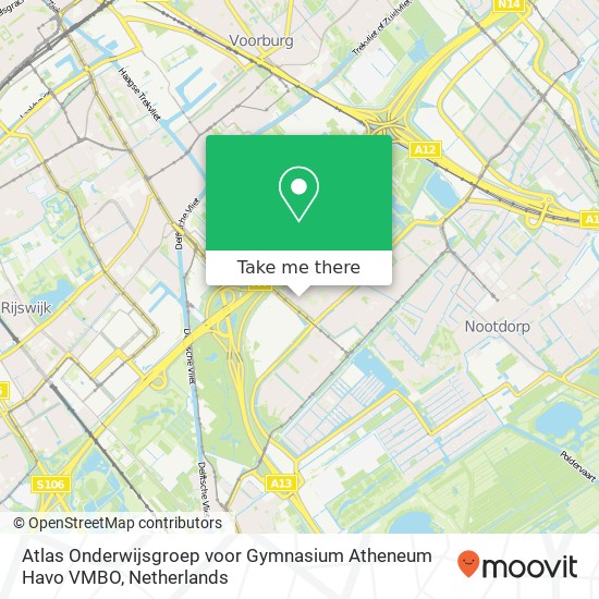 Atlas Onderwijsgroep voor Gymnasium Atheneum Havo VMBO, Laan van Kans 3 kaart