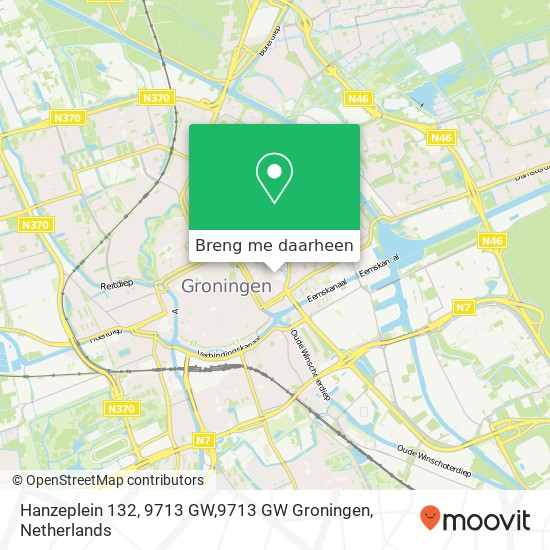 Hanzeplein 132, 9713 GW,9713 GW Groningen kaart