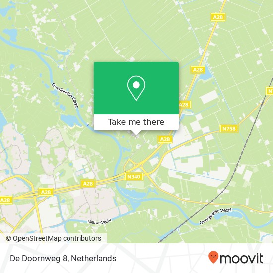 De Doornweg 8, 8035 PE Zwolle kaart