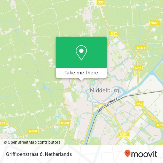 Griffioenstraat 6, 4334 BK Middelburg kaart