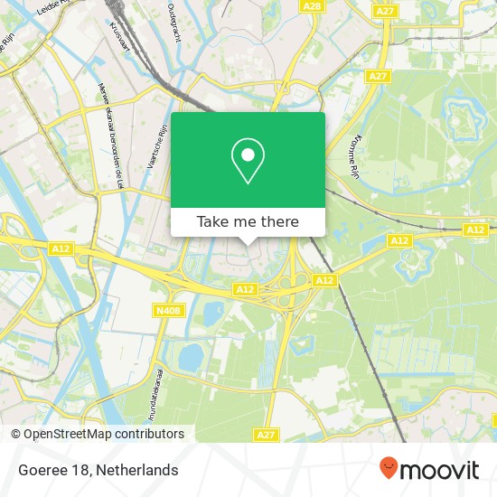 Goeree 18, 3524 ZZ Utrecht kaart