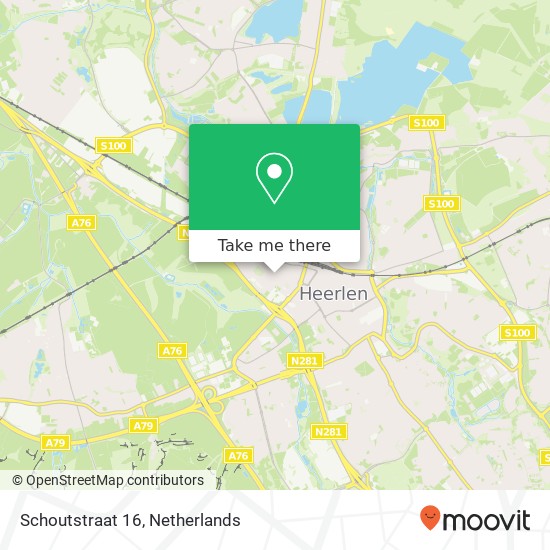 Schoutstraat 16, 6411 TV Heerlen kaart