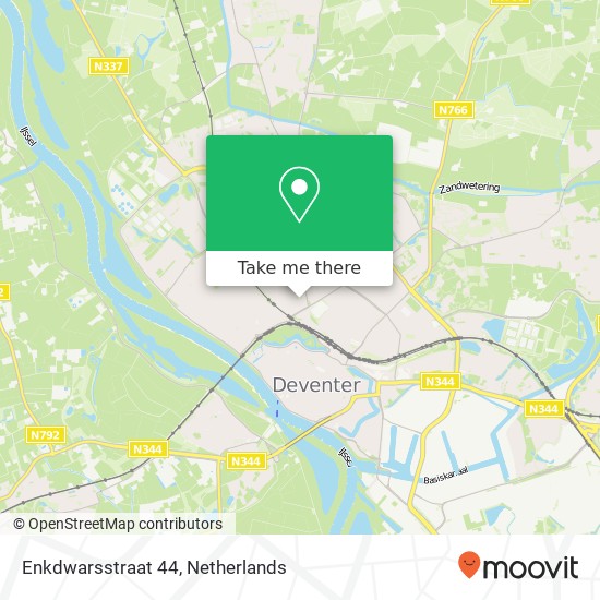 Enkdwarsstraat 44, 7413 TW Deventer kaart