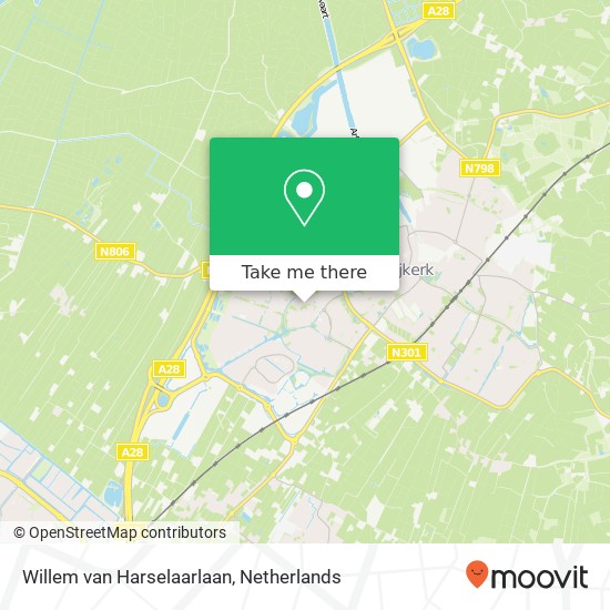 Willem van Harselaarlaan, 3863 XS Nijkerk kaart