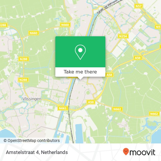 Amstelstraat 4, 4388 RM Oost-Souburg kaart