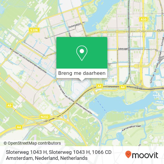 Sloterweg 1043 H, Sloterweg 1043 H, 1066 CD Amsterdam, Nederland kaart