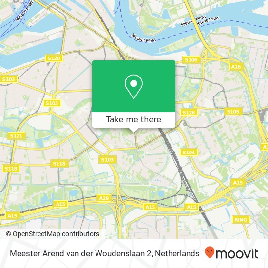 Meester Arend van der Woudenslaan 2, 3076 PP Rotterdam kaart