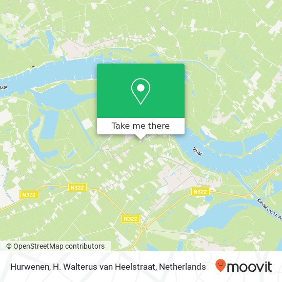 Hurwenen, H. Walterus van Heelstraat kaart