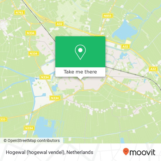 Hogewal (hogewal vendel), 8331 Steenwijk kaart
