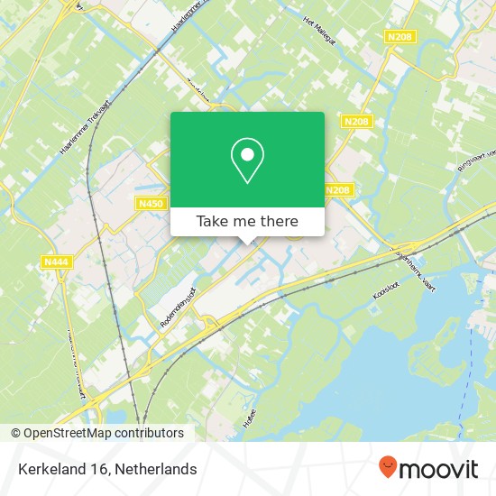 Kerkeland 16, 2171 PS Sassenheim kaart