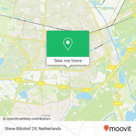 Steve Bikohof 29, 5021 XJ Tilburg kaart