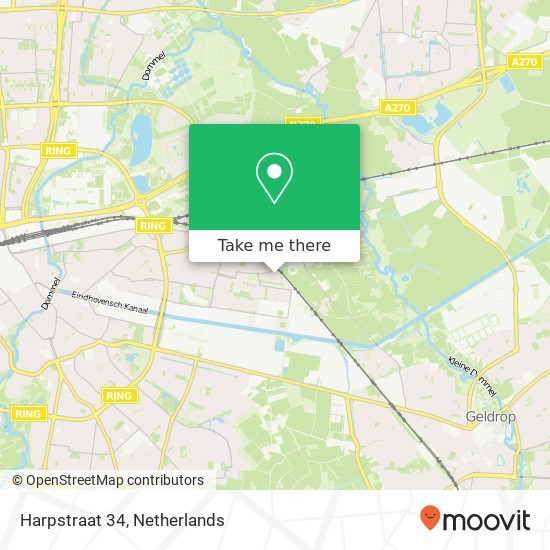 Harpstraat 34, 5642 RB Eindhoven kaart