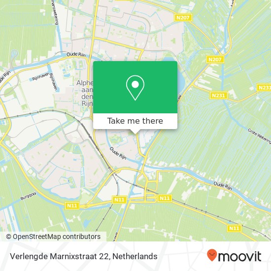 Verlengde Marnixstraat 22, 2406 VV Alphen aan den Rijn kaart