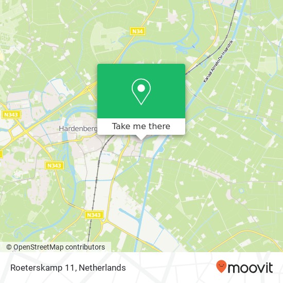 Roeterskamp 11, 7772 MC Hardenberg kaart