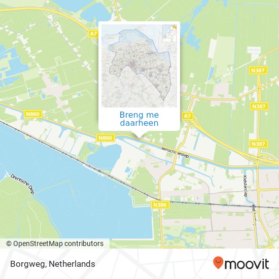 Borgweg, 9608 Westerbroek kaart