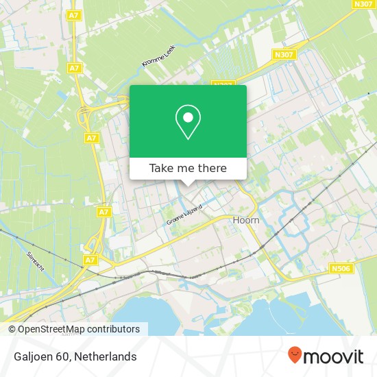 Galjoen 60, 1625 CR Hoorn kaart