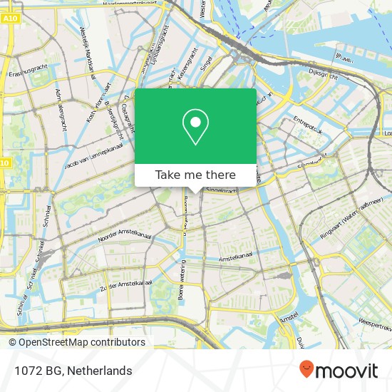 1072 BG, 1072 BG Amsterdam, Nederland kaart