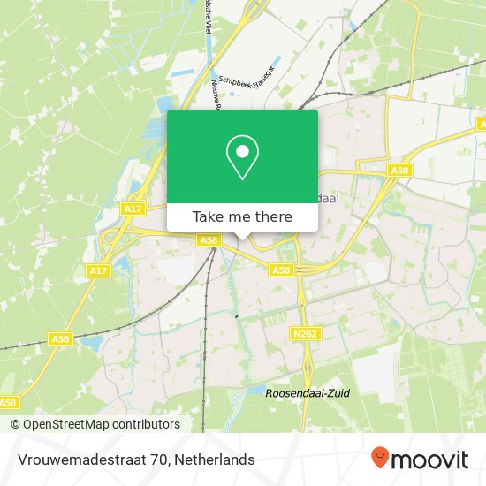 Vrouwemadestraat 70, Vrouwemadestraat 70, 4701 CG Roosendaal, Nederland kaart