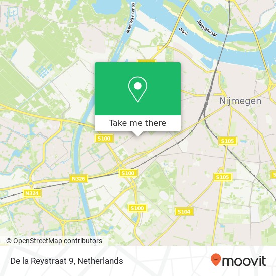De la Reystraat 9, 6543 NB Nijmegen kaart