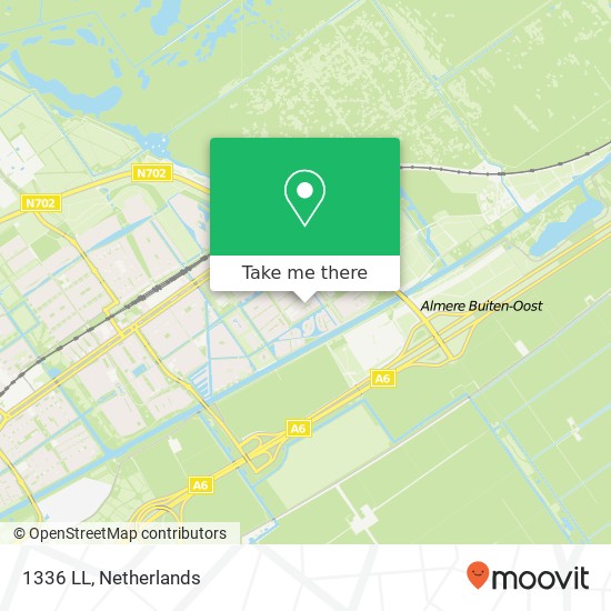 1336 LL, 1336 LL Almere, Nederland kaart