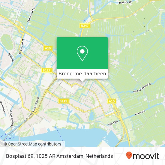 Bosplaat 69, 1025 AR Amsterdam kaart