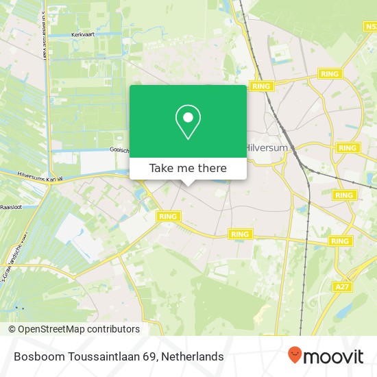 Bosboom Toussaintlaan 69, 1215 CB Hilversum kaart