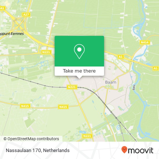 Nassaulaan 170, 3743 CZ Baarn kaart