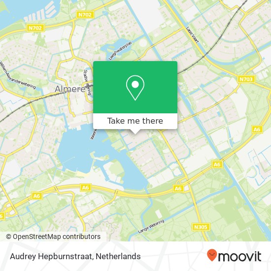 Audrey Hepburnstraat, Audrey Hepburnstraat, 1325 Almere, Nederland kaart