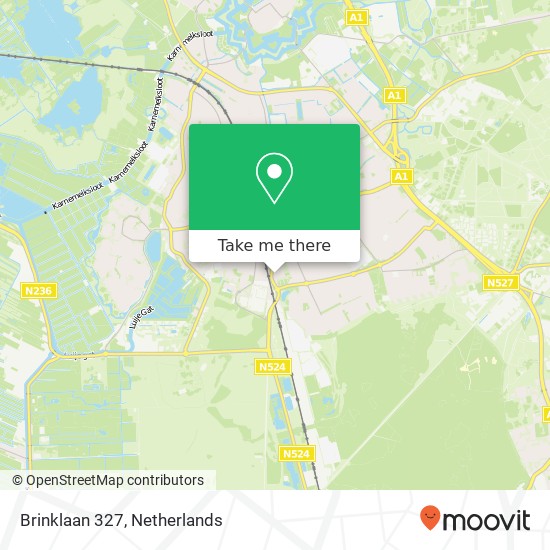 Brinklaan 327, 1404 GG Bussum kaart