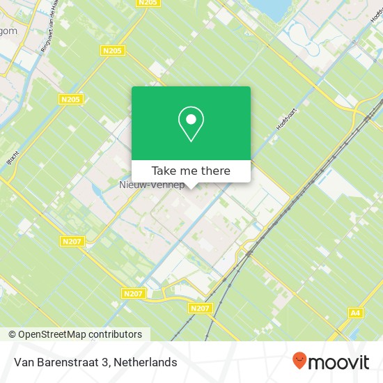 Van Barenstraat 3, 2152 XD Nieuw-Vennep kaart