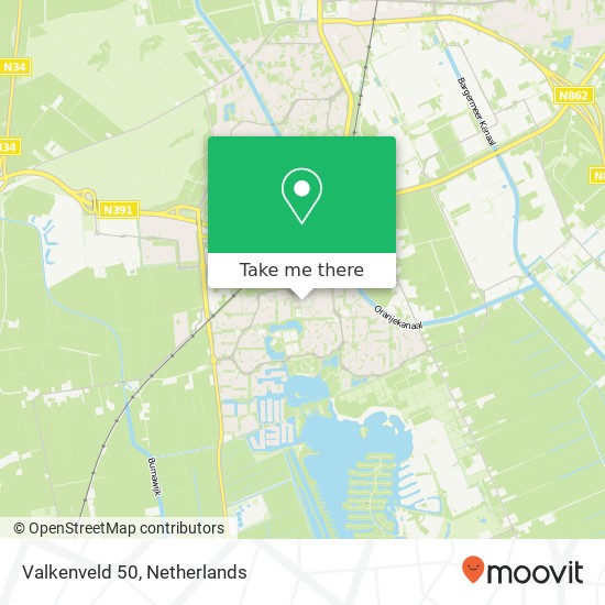 Valkenveld 50, Valkenveld 50, 7827 HC Emmen, Nederland kaart