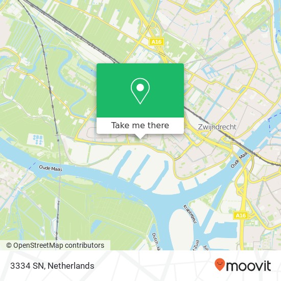 3334 SN, 3334 SN Zwijndrecht, Nederland kaart
