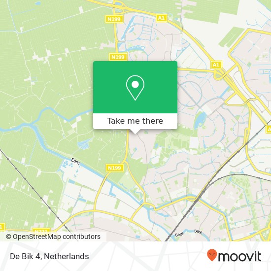 De Bik 4, 3828 AN Hoogland kaart