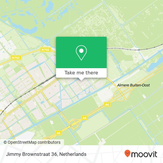 Jimmy Brownstraat 36, 1336 KD Almere-Buiten kaart
