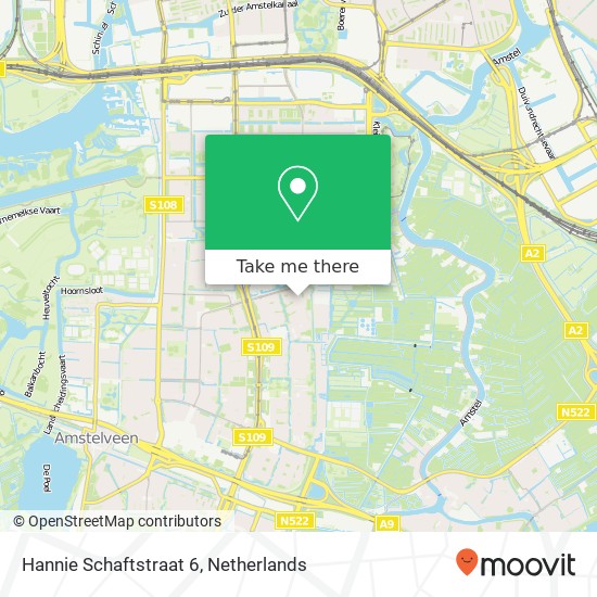 Hannie Schaftstraat 6, 1183 BV Amstelveen kaart