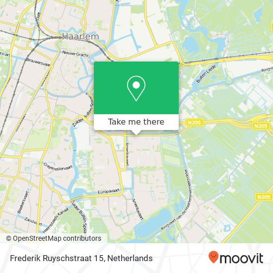 Frederik Ruyschstraat 15, 2035 SZ Haarlem kaart