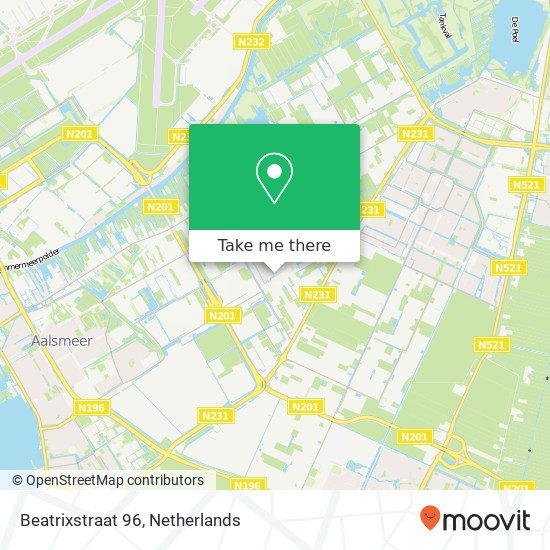 Beatrixstraat 96, 1432 HG Aalsmeer kaart