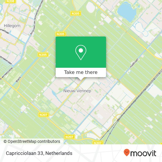 Capricciolaan 33, 2152 DN Nieuw-Vennep kaart
