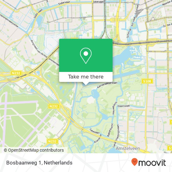 Bosbaanweg 1, 1182 DA Amstelveen kaart