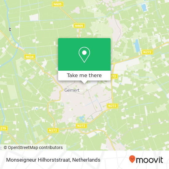 Monseigneur Hilhorststraat, 5421 Gemert kaart