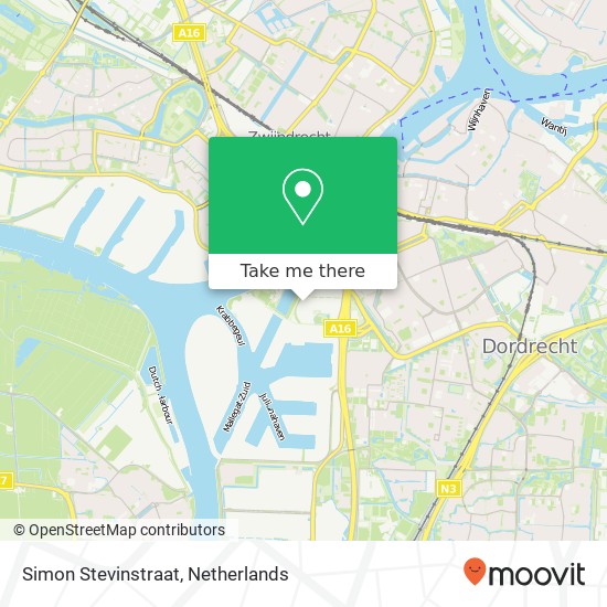 Simon Stevinstraat, Simon Stevinstraat, 3316 Dordrecht, Nederland kaart