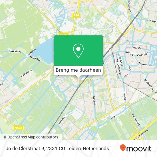Jo de Clerstraat 9, 2331 CG Leiden kaart