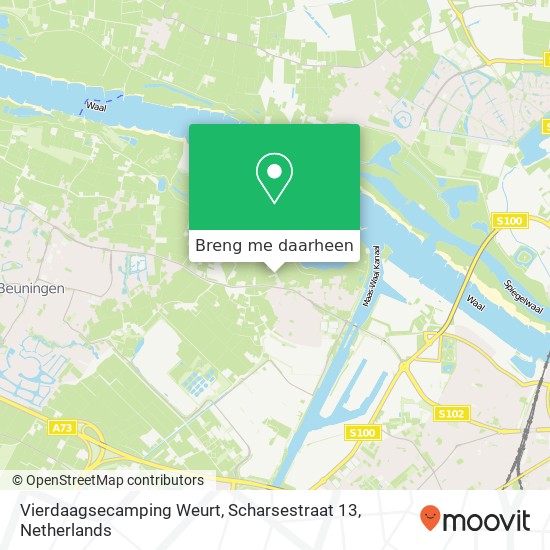 Vierdaagsecamping Weurt, Scharsestraat 13 kaart