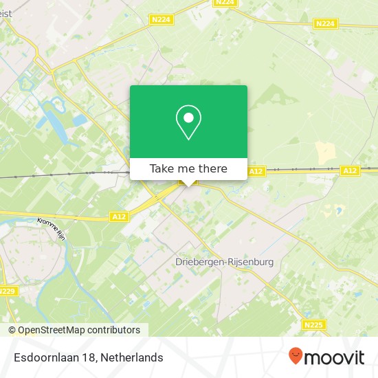 Esdoornlaan 18, 3971 PS Driebergen kaart